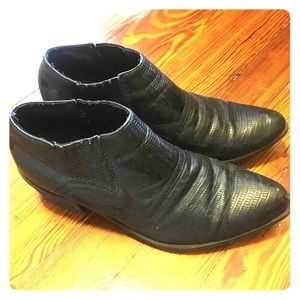 Black snakeskin like booties- Coconuts by Matisse